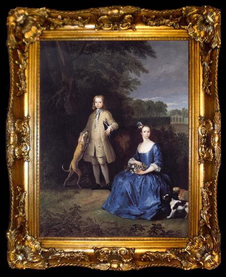 framed  Peter Tillemans Master Edward and Miss Mary Macro, ta009-2